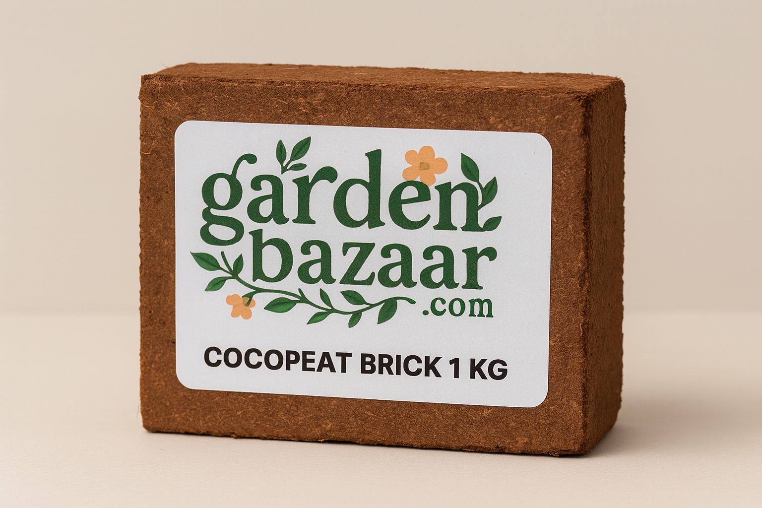 1kg Cocopeat Brick – Organic Soil Booster for Gardening (Garden Bazaar)