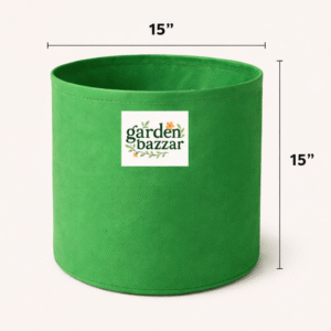 Garden Bazzar 15×15 Inch Grow Bag for Plants | Heavy-Duty Green Fabric Pot